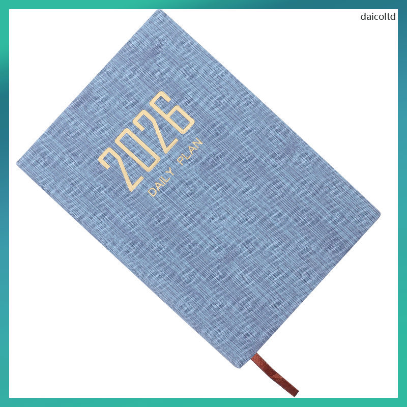 หนัง PU 2026 Planner: รายสัปดาห์รายเดือน Agenda Daily Task Organizer Appointment Book - A5 Yearly Te