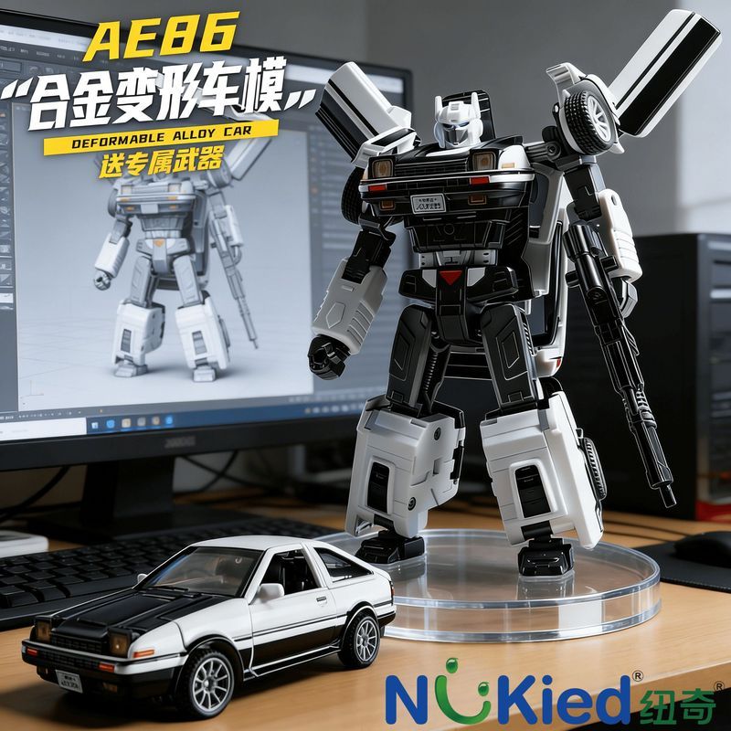 โลหะผสมนิวเคลียร์ Toyota AE86 | หุ่นยนต์แปลงร่างได้รุ่น Diecast Koleksi Robot Kereta Transformable
