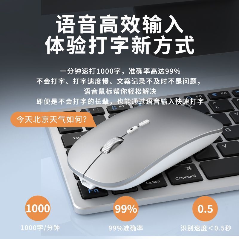New Product#AI Smart Voice Mouse Wireless Silent Click Voice Control Input Translation Talking Mouse