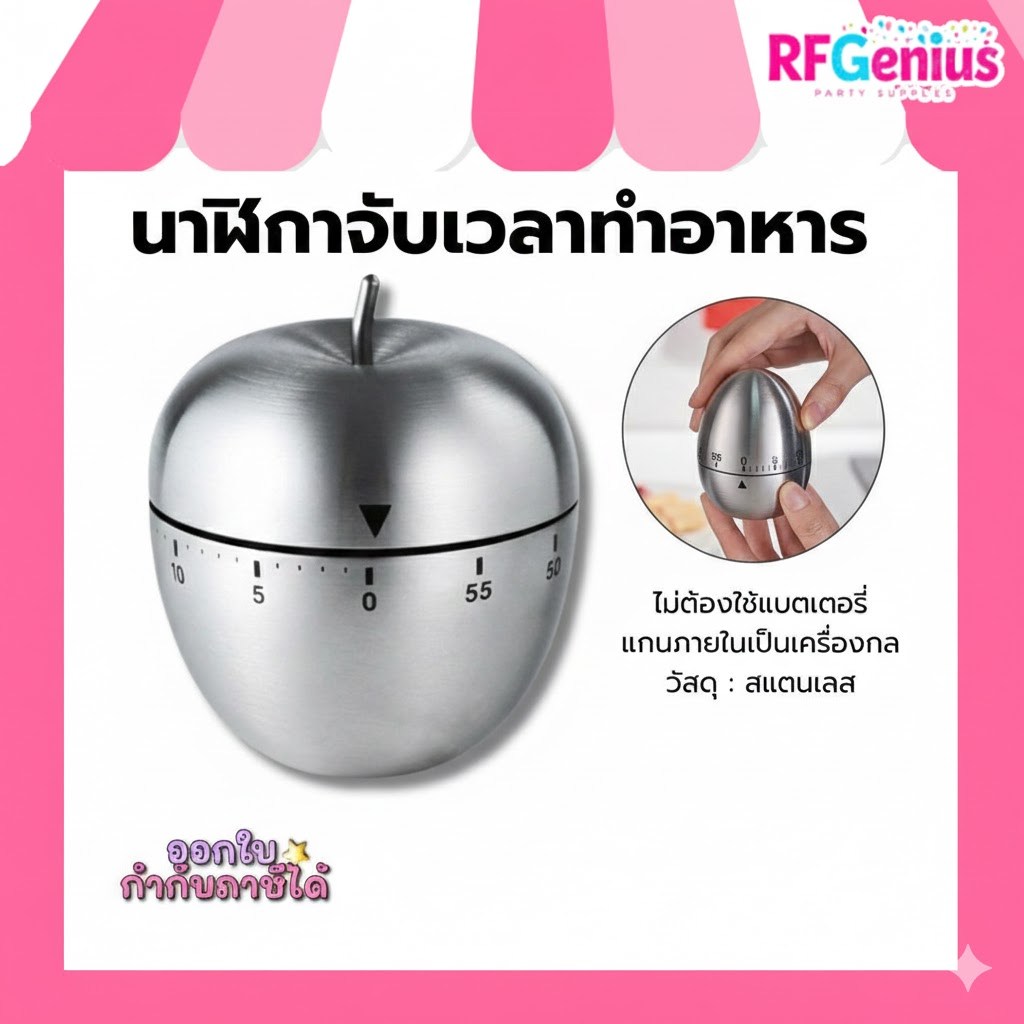 (สินค้าพร้อมส่งจากไทย) นาฬิกาตั้งเวลาและจับเวลา แบบสแตนเลส (KITCHEN TIMER)