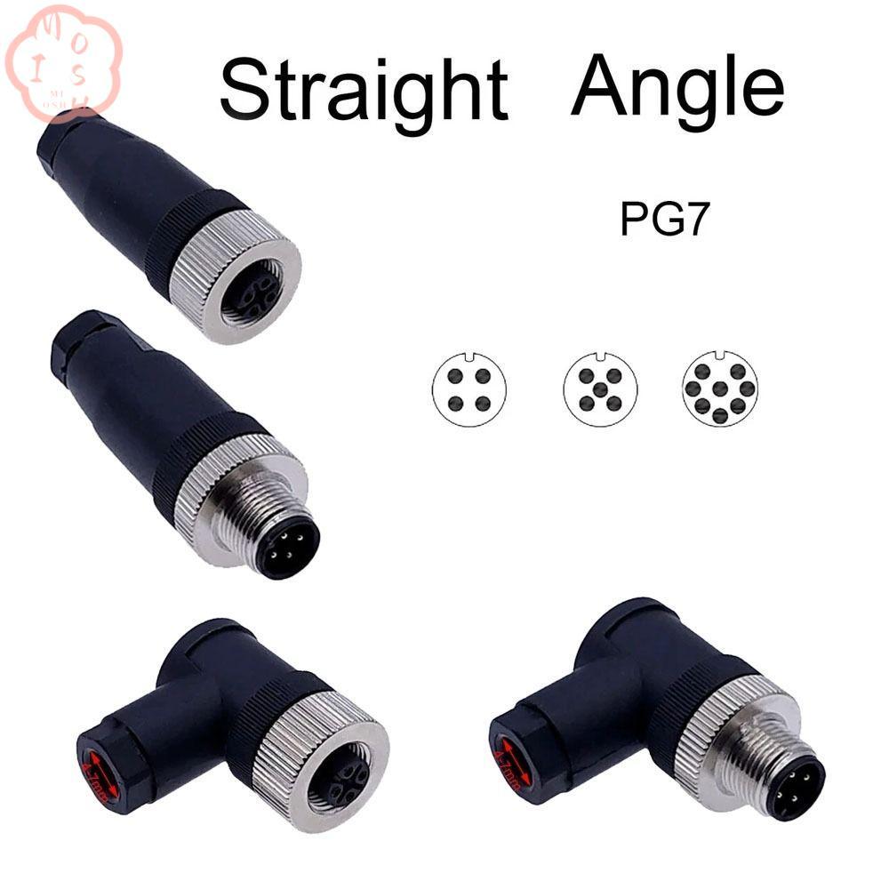 MIOSHOP M12 Sensor Connector, 4 5 8 Pin Connector M12 ปลั๊กการบิน, กันน้ํา M12 Sensor Cable Connecto