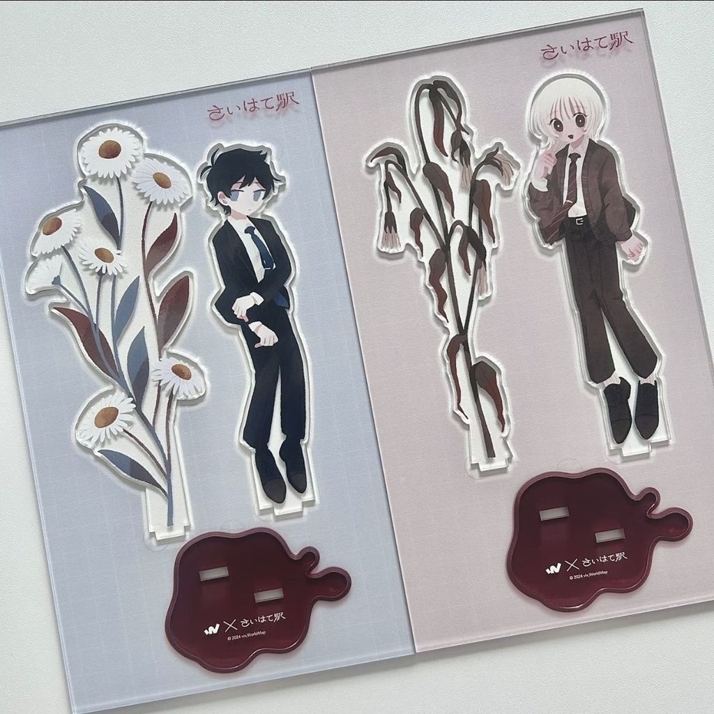 สถานี Saihate พวงมาลัยดอกไม้ Ver ขาตั้งอะคริลิค Haru Akinashi‌ รูป Shion Tatsumi Standee Display ของขวัญคอลเลกชันสินค้าอนิเมะ