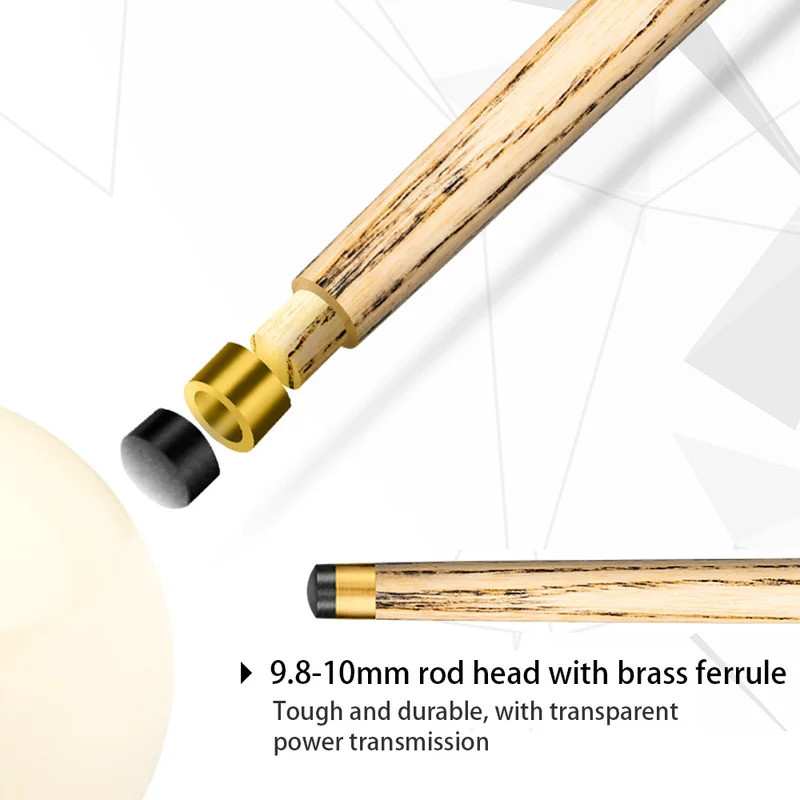 OMin Gunman Pool Cue อาร์มแชฟต์Ash ขนาด 10 มม., แท่งคิวสำหรับบิลเลียดมืออาชีพพร้อมกล่องขยายและซองใส่