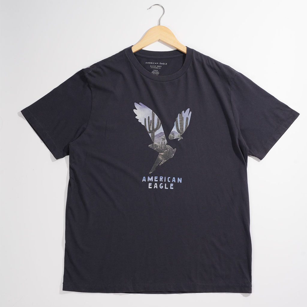 เสื้อยืดแขนสั้น American Eagle พิมพ์คลาสสิก สำหรับผู้ชาย ผ้าฝ้าย 100% คุณภาพสูง