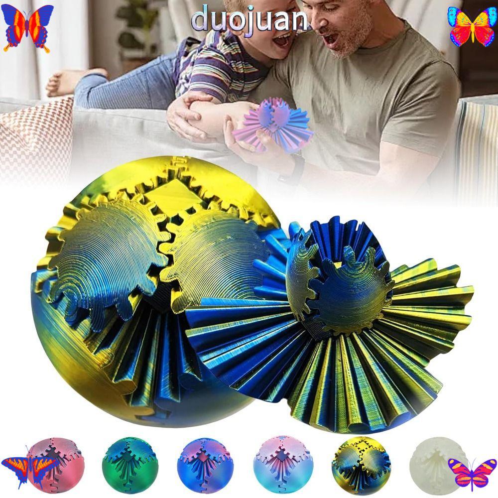 DUOJUAN 1 ชิ้น 3D พิมพ์ Twistsphere Fidget Props เกียร์ Liquid Flow Ball การออกแบบหมุนความวิตกกังวลบรรเทาของเล่น Slime Ball Fidget ของเล่น