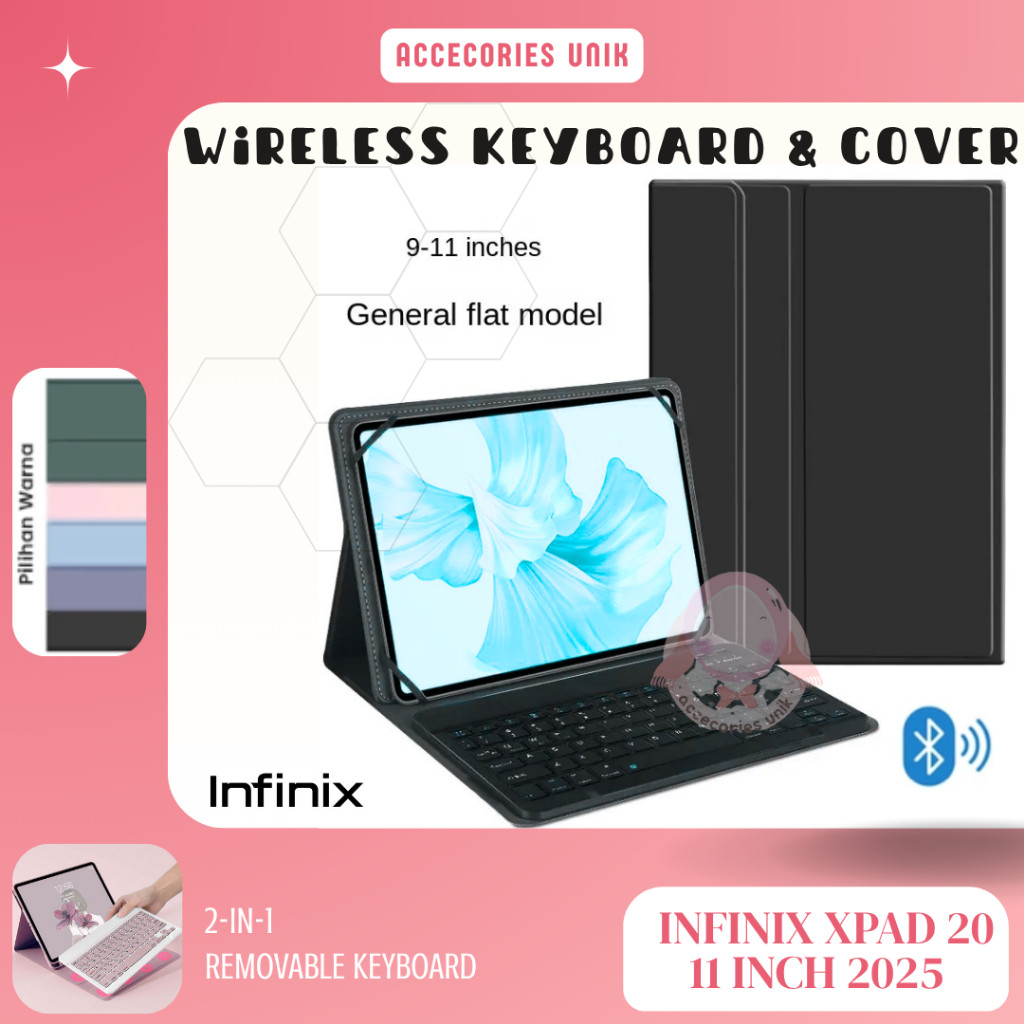 คีย์บอร์ดพร้อม Infinix Xpad 20 11 นิ้ว 2025 / Infinix XPad 20 คีย์บอร์ดบลูทูธไร้สาย Flip Case