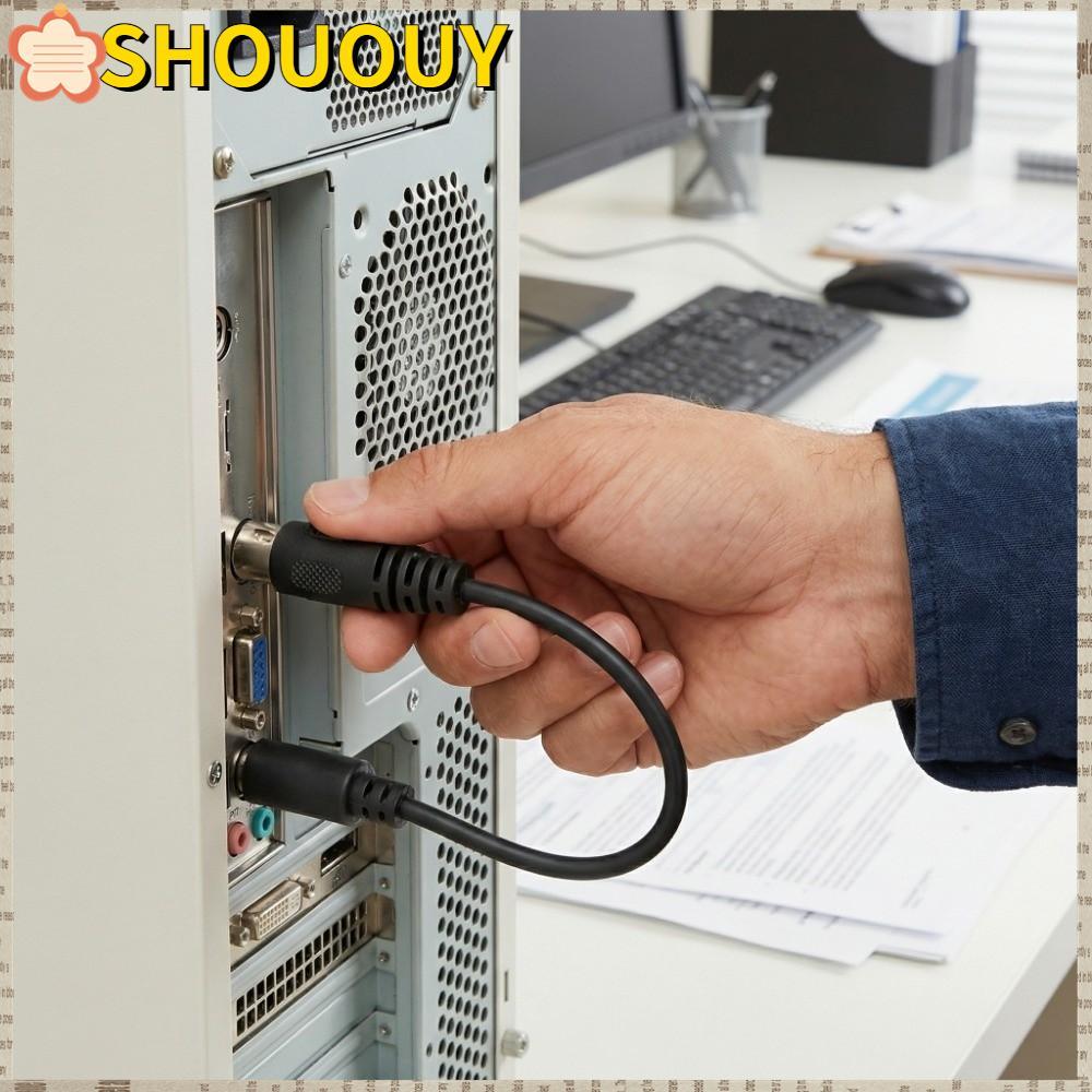 SHOUUY DIN 5 Pin Male to Mini DIN 6 Pin Female, Plug-and-Play Converter Cable Keyboard Mouse Convert