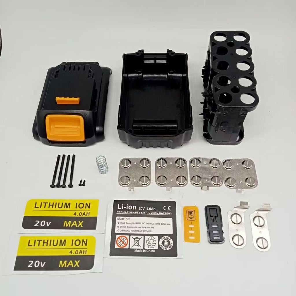 เหมาะสําหรับบอร์ด DeWalt 18V Ten-Core 18650 เครื่องมือไฟฟ้าเจาะมือแบตเตอรี่เปลือกขนาดใหญ่วัสดุฝาครอบด้านบนปุ่มสีดําสีเหลือง