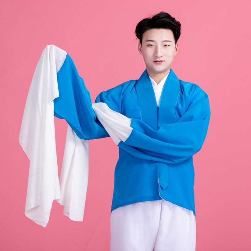戏曲练功水袖练功服越剧戏京剧黄梅戏服装小生花旦戏服衣服4.4Opera Practice Attire with Water Sleeves, Yue Opera, Pek Opera, Huangm