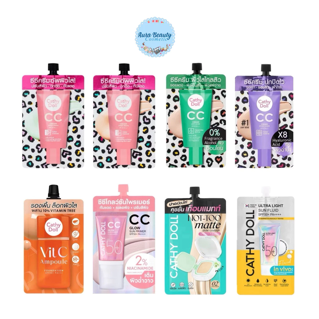 (1ซอง) Cathy Doll CC Cream Anti Acne,Speed Cover , Speed White SPF50 PA+++ 7ml. เคที่ดอลล์ ซีซี ครีม สูตรซิก้า สูตรปกปิด