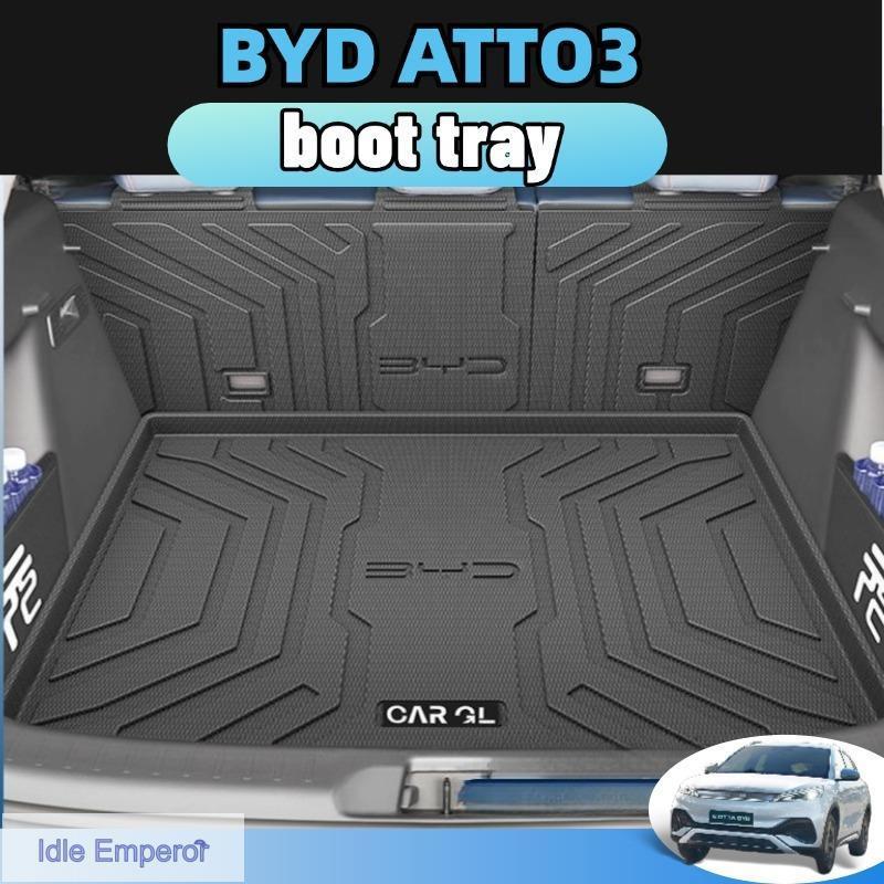 Byd atto3 2023-2025 เสื่อท้ายรถ พรมปูพื้น tpe/xpe ป้องกันรอยขีดข่วน และทนต่อการสึกหรอ ประดับยนต์ boot tray ของแต่งรถยนต