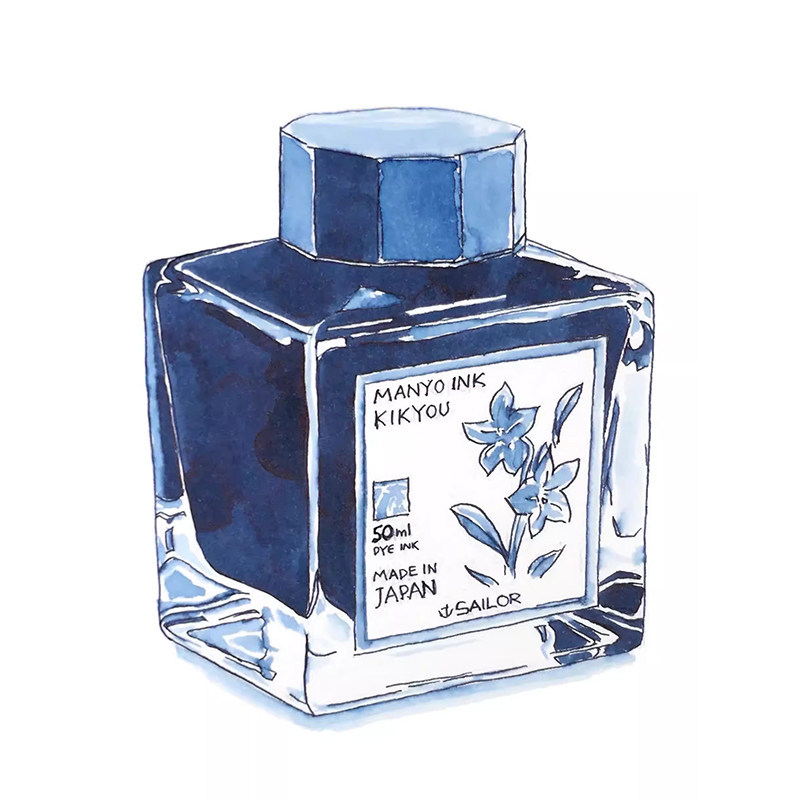 ญี่ปุ่นกะลาสี Wanye Collection Dye Non-Carbon ink 50ml สําหรับ Fountain Pen monyo สีหมึกจิตรกรรม