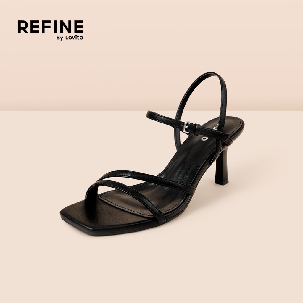 (Refine by Lovito) ส้นสูงเนื้อสัมผัสเรียบหรูสำหรับผู้หญิง LR17E012