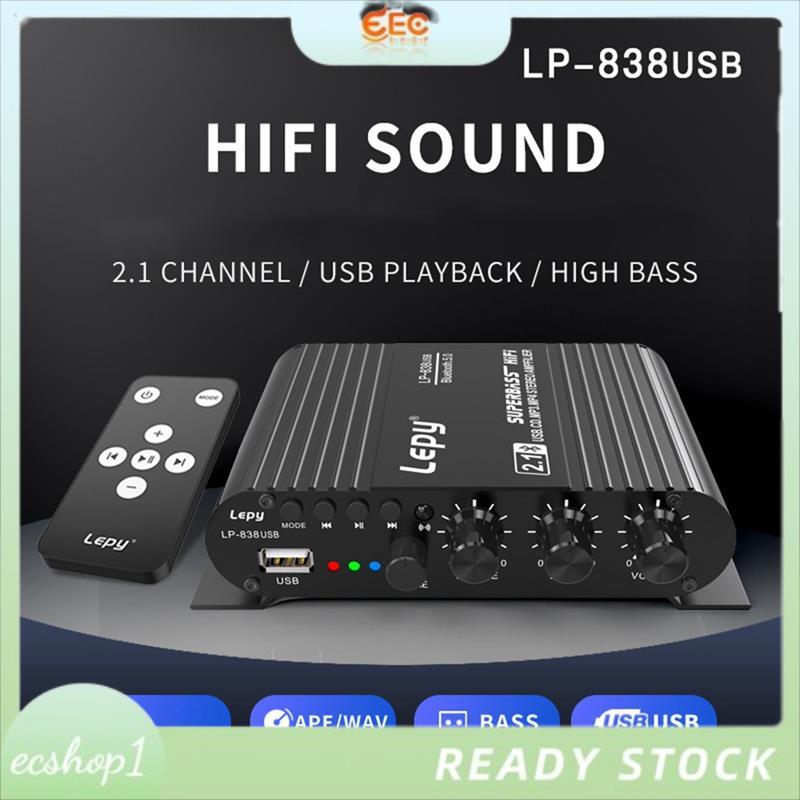 [ecshop1.ph] 838 USB Bluetooth Subwoofer Amplifier HIFI 2.1 12V Car Home Amplifier U Disk Lossless เ