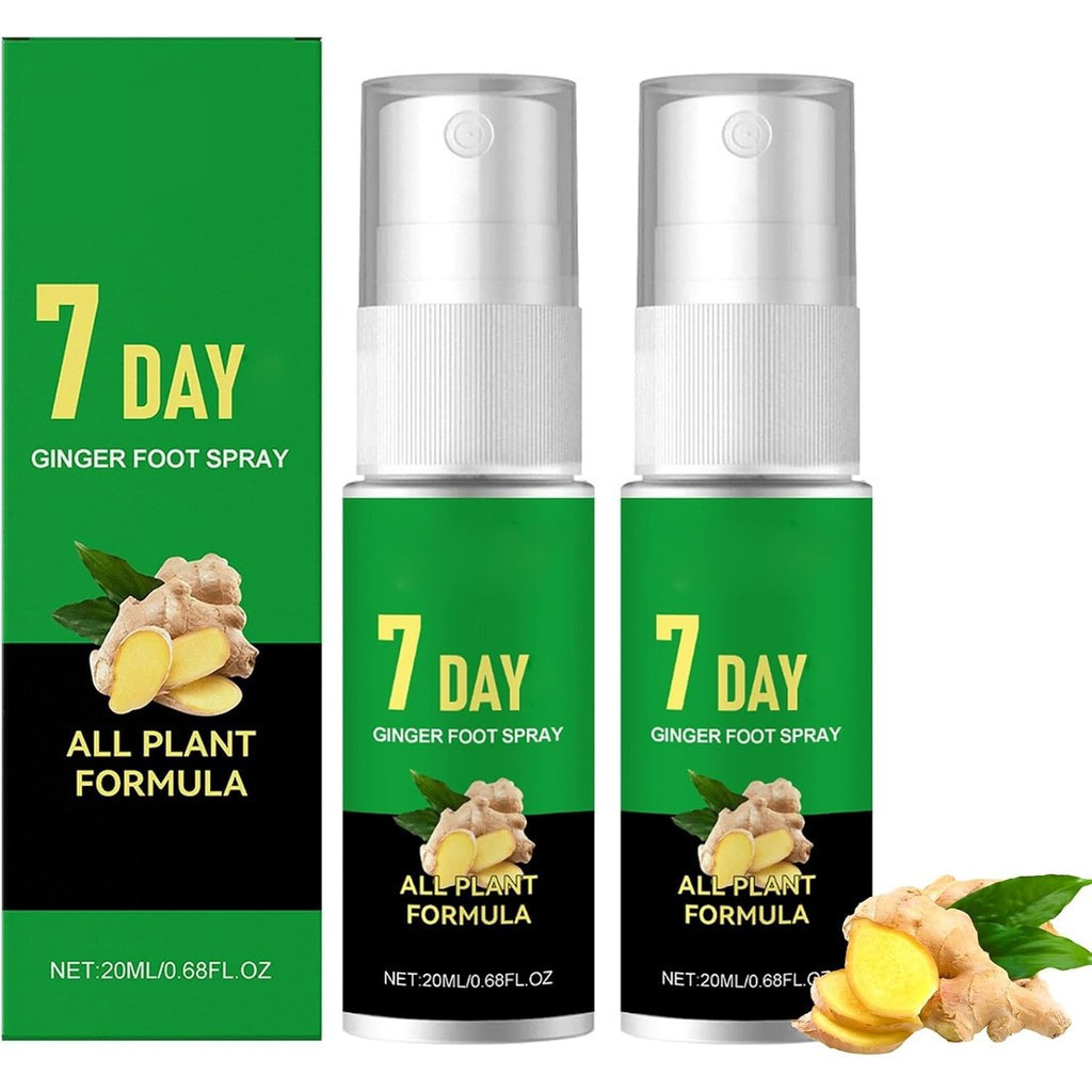 2PCS Lifesparking 7 Day Feet Callus Remover, 7 Day Ginger Foot Spray, Foot Ginger Nourishing Spray, 