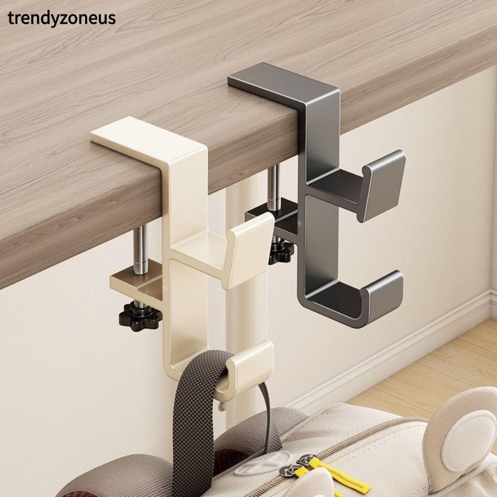 TRENDYZONEUS ที่วางกระเป๋าข้างโต๊ะ ตะขอแขวนกระเป๋าแบบถอดได้ ชั้นวางกระเป๋าถืออเนกประสงค์อลูมิเนียมอัลลอยด์แบบพกพา