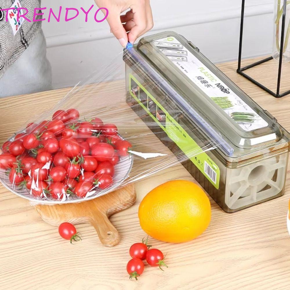 TRENDYO Cling เครื่องตัดฟิล์ม, ที่ใส่ฟอยล์ Sharp Food Wrap Dispenser, เครื่องตัดในครัวเรือนพลาสติกนํากลับมาใช้ใหม่ตู้ฟิล์มกล่องตัดสําหรับห้องครัวอุปกรณ์เครื่องมือ