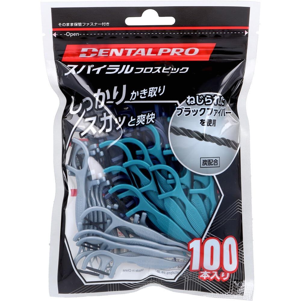 Dental Pro Spiral Floss Picks, 100 pieces/ Direct from JAPAN

