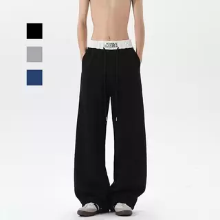 MEFEEE Unisex กางเกงวอร์มขนาดใหญ่ผ้าฝ้ายระบายอากาศกางเกงลําลองขาตรงหลวมพอดีฤดูร้อน Joggers Streetwear