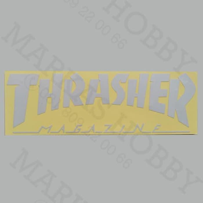 Thrasher White Skate Cutting Sticker Kalcer Aesthetic Sticker