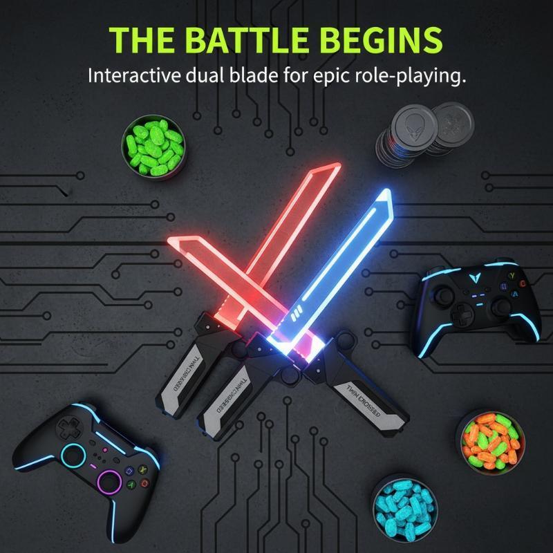 Technicolorsuper Lightsaber ดาบของเล่นดาบเกมสําหรับเด็กผู้ใหญ่ Double-ded Luminous ของเล่นสําหรับชาย