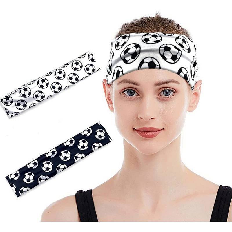 Football Elastic Printed Headband Sports Sweat-Absorbent Breathable Football, Volleyball Hair Access