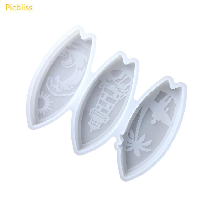 Picbliss ยืดหยุ่นนํากลับมาใช้ใหม่กระดานโต้คลื่นซิลิโคน Mould Cement Craft เครื่องมือรายละเอียด Reten