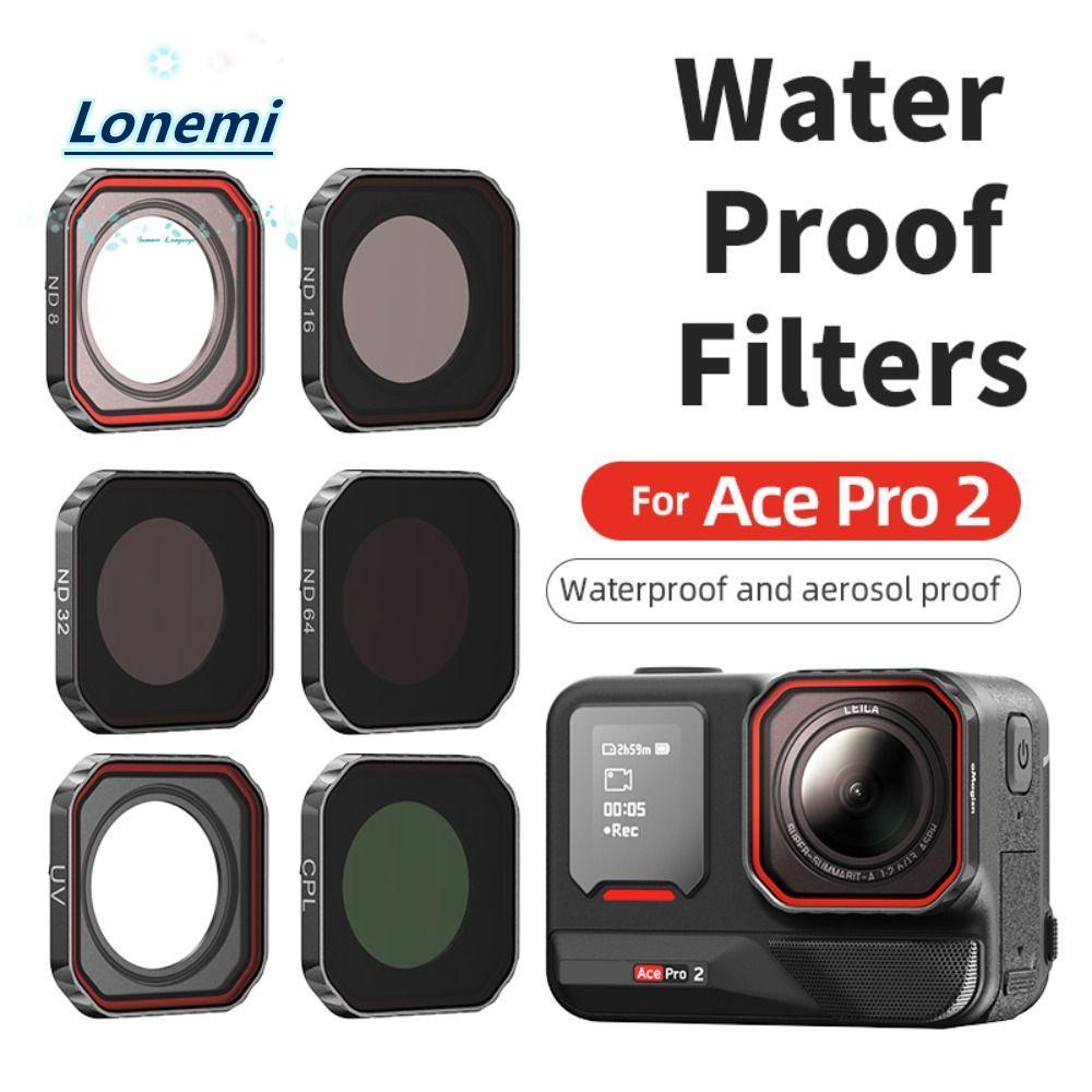 LONEMI ตัวกรองเลนส์, กระจกออปติคอลกันน้ํา ND ชุดกรอง, ND 8 16 32 64 ป้องกัน CPL UV Action ตัวกรองกล้