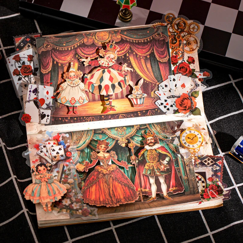 Journal GO 15 ชิ้นน่ารัก Carnival Party สติกเกอร์สําหรับการ์ดอวยพรตกแต่งสมุดภาพวารสาร diy น่ารัก Circus วัสดุ