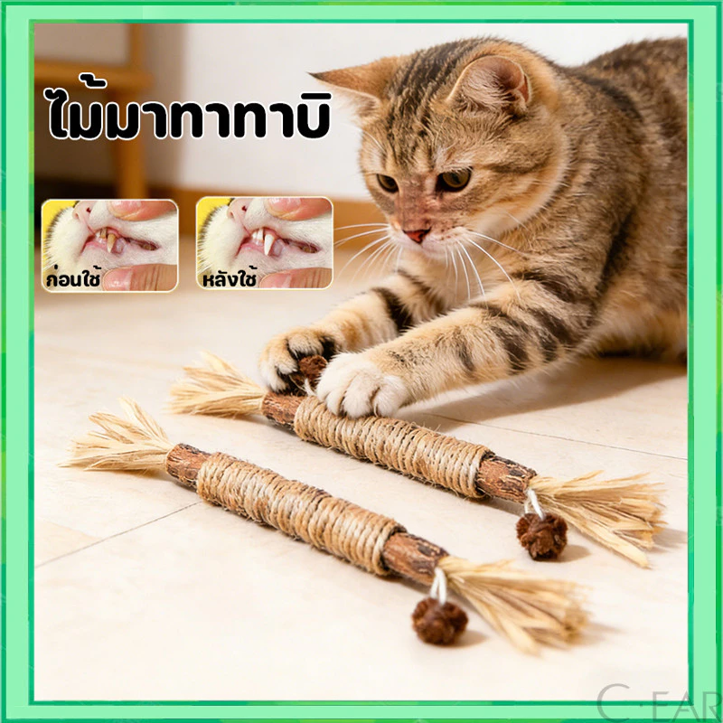 ไม้มาทาทาบิ ขัดฟันแมว แบบเชือก ไม้ขัดฟันแมว ของเล่นแมว ลดคราบหินปูน สําหรับสัตว์เลี้ยง แมว