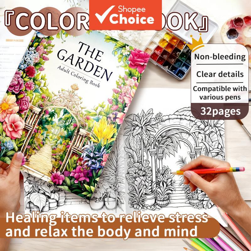 หนังสือระบายสีสําหรับเด็กเพื่อการเรียนรู้ | สมุดสเก็ตช์ A4 พร้อมลวดลายสวยงาม | 1 เล่ม | กระดาษคุณภาพสูง 200 แกรม