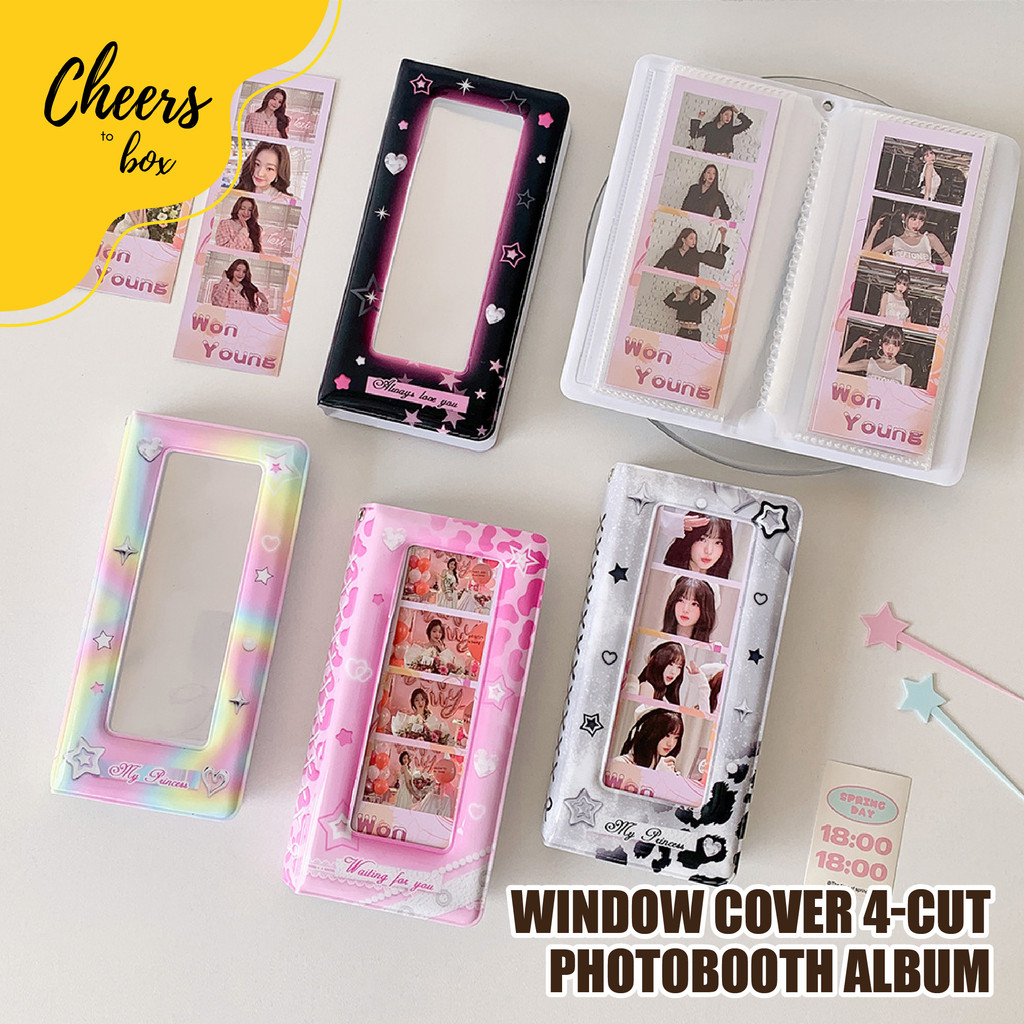 Photobooth Binder อัลบั้ม 4 ตัดหน้าต่างกรอบผู้ถือกรอบรูป Kpop Aesthetic / Photobox / Photostrip