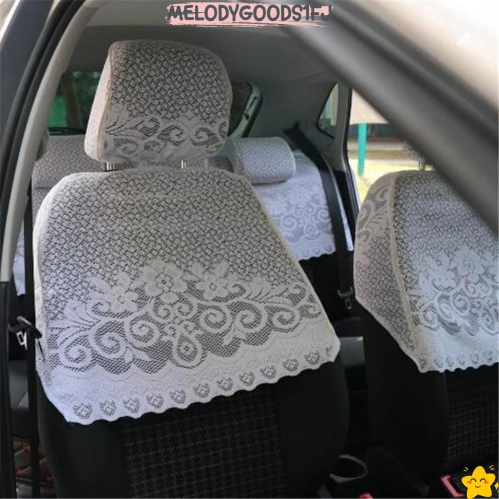 MELODYGOODS1FJ 7ชิ้นผ้าคลุมเบาะรถยนต์,ปักBreathableรถครึ่งที่นั่ง,ทนทานลูกไม้Universalอุปกรณ์ตกแต่งภายในรถยนต์สําหรับToyota Corollaรถ