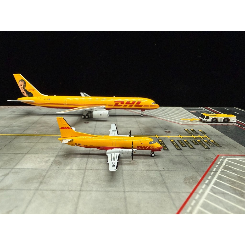 [คลังสินค้าพร้อม 1] 1: 400 JC DHL Cargo Airlines SAAB340F, Saint-EX Cargo ภาพวาดขนาดเล็ก, หมายเลขลงท
