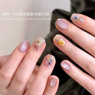 30แต่งเล็บดอกไม้แห้ง Monet Garden ประณีตห้ากลีบ วัสดุตกแต่งเล็บขนาดเล็ก