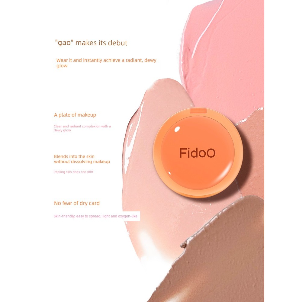 บลัชออน บรัชออน Fidoo fidoo fidoo Stamp Blush Mud Cream Powder Multi-Purpose Tender Soft Mist Matte 