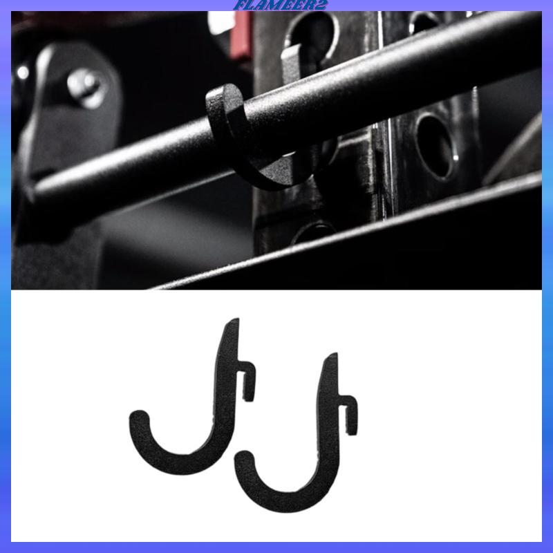 [Flameer2] Squat Rack Hook Power Cage J Hooks Metal Barbell Holder Attachment Home Strength Training