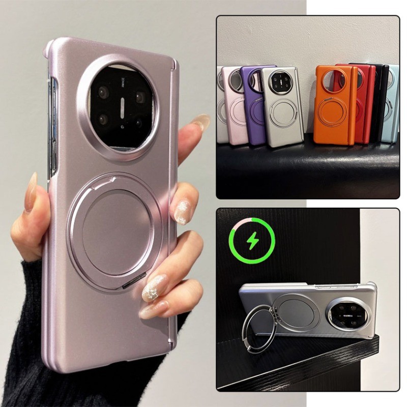 โลหะหรูหราสีเคสโทรศัพท์แข็งสําหรับ OPPO ค้นหา N6 ค้นหา N5 ค้นหา N3 Dual Shaft ฝาครอบกันกระแทก 360° ข
