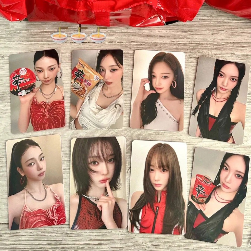 Zha aespa นงชิม Shin Ramen การ์ดประสาท Photocard Liu Jimin Kim Minhyun Gisell Ning Yizhuo Photocard พิมพ์ตัวเอง