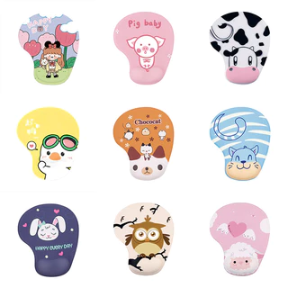 🔥พร้อมส่ง🔥 แผ่นรองเมาส์ แผ่นรองเมาส์ซิลิโคน ลายการ์ตูน มีซิลิโคนรองข้อมือ