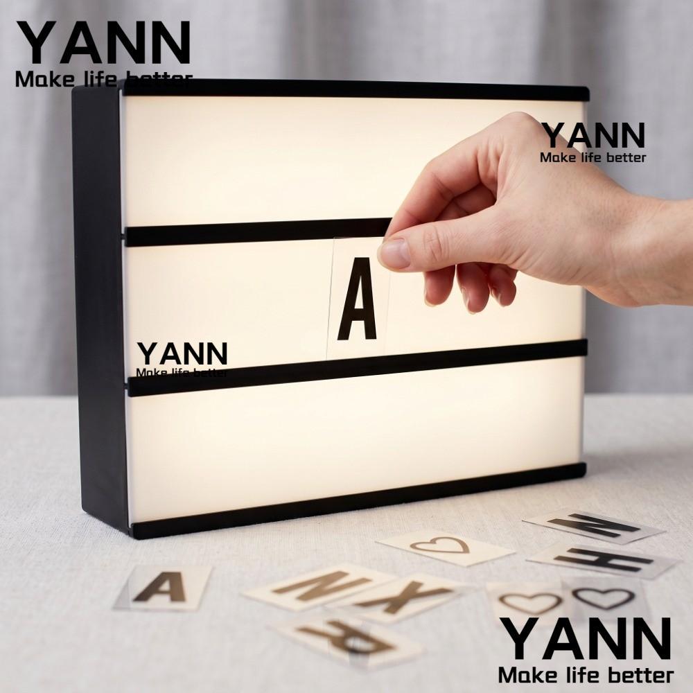 YANN ไฟ LED, LED A4 Letter Box, Bright PP Black Reusable Light Sign Cafe
