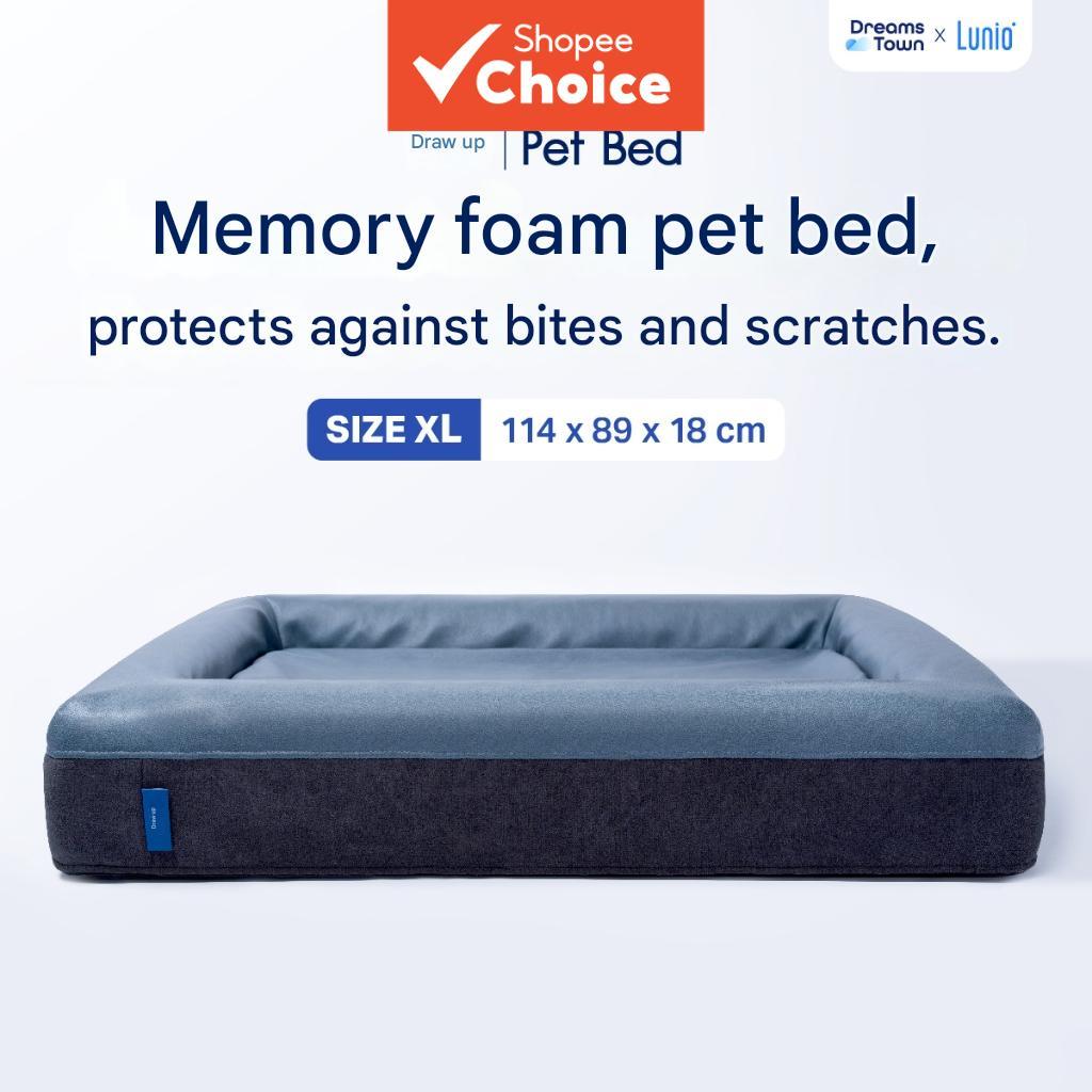 Lunio ที่นอนสัตว์เลี้ยง Memory Foam พร้อมฝาปิดล้างทําความสะอาดได้แบบถอดได้สําหรับสุนัขแมว