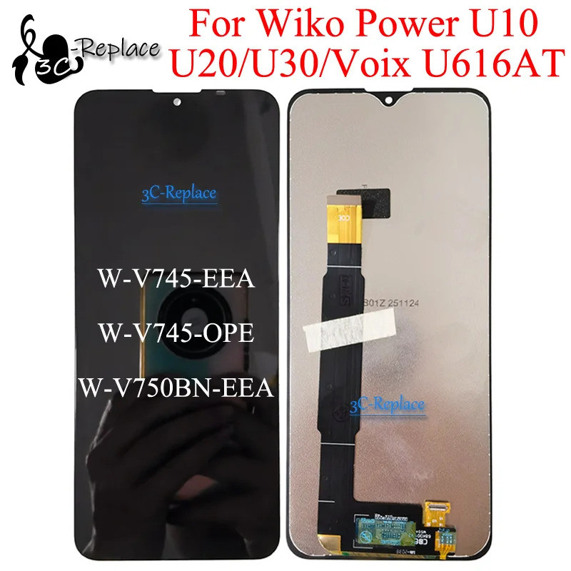 สําหรับ Wiko Power U10 W-V745 U20 U30 Voix U616AT W-V745-EEA จอแสดงผล LCD Touch Digitizer แผงประกอบอ