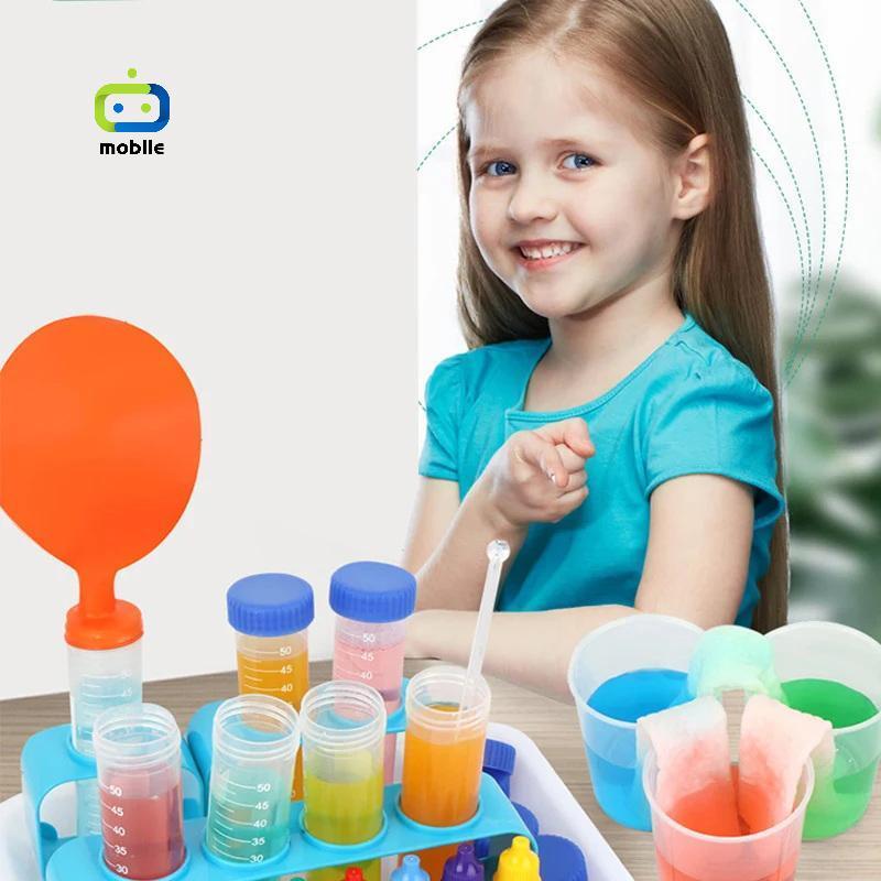[maygood] หลอดทดลองจัมโบ้ 4 พร้อมหยดและช่องทาง Fine Motor Skill STEM ของเล่นสําหรับห้องปฏิบัติการวิท