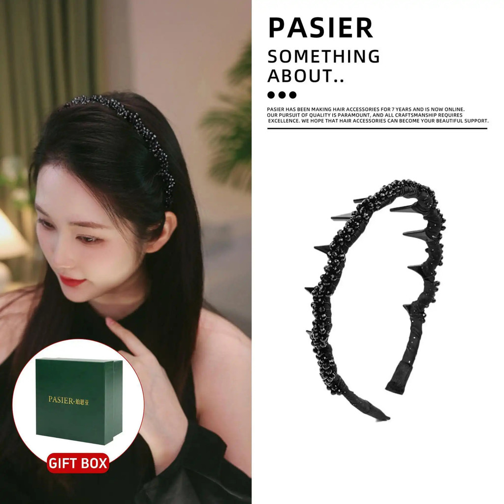 PASIER ที่คาดผมกำมะหยี่ สไตล์เฮปเบิร์น พร้อมกล่องของขวัญ FB1170