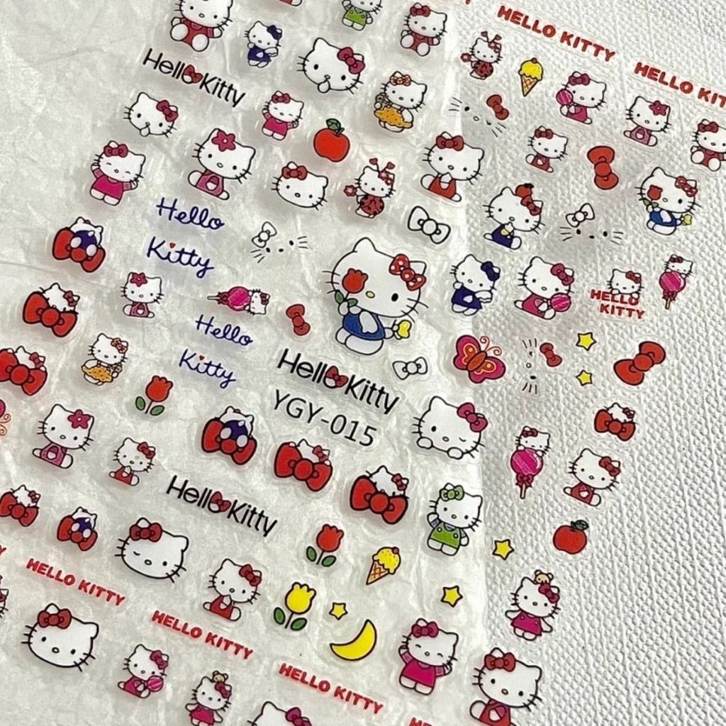 Sanrio KT สติกเกอร์แต่งเล็บแมวการ์ตูนญี่ปุ่นสาวหัวใจ ins อะนิเมะ ins สไตล์ ccd โทรศัพท์มือถือตกแต่งกาว