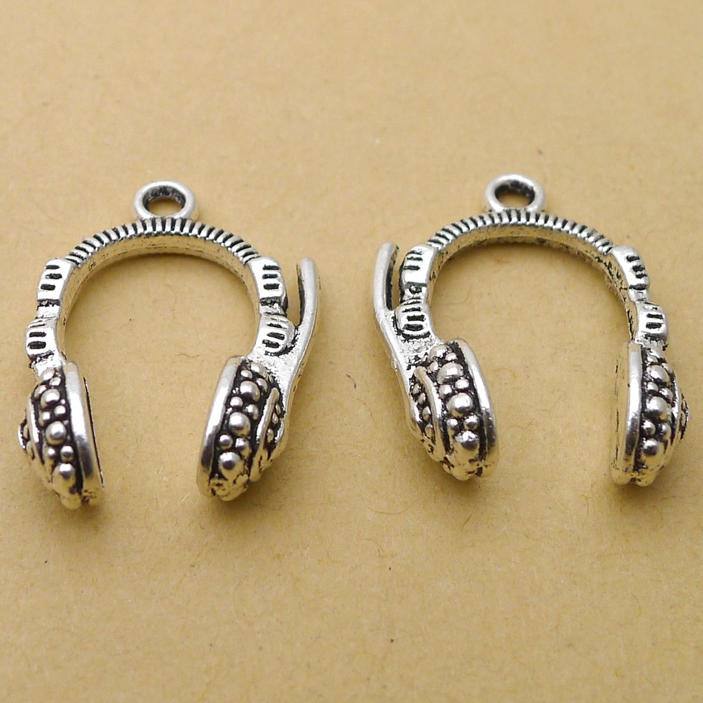 Y15432 หูฟัง 100 ชิ้น/แพ็ค 2.9g 18x25 มม.เงินโบราณเครื่องประดับอุปกรณ์เสริม [cxSE]