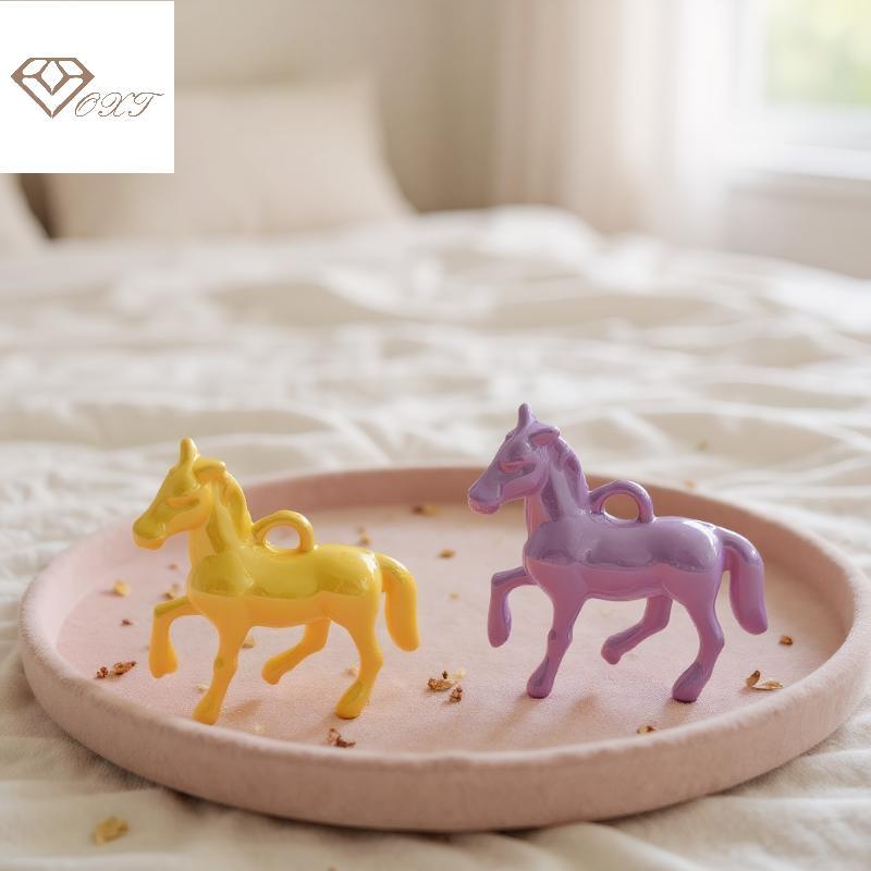 Ine 5 ชิ้น Kawaii 3D สีสันขนาดเล็กม้าอะคริลิคจี้สร้อยคอต่างหูพวงกุญแจต่างหู DIY Charms เครื่องประดับ
