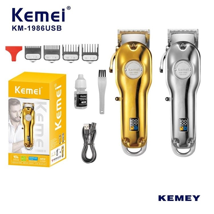 KEMEI KM-1986 ปัตตาเลี่ยนตัดผมไร้สาย   มีจอ LED  (พร้อมส่ง)