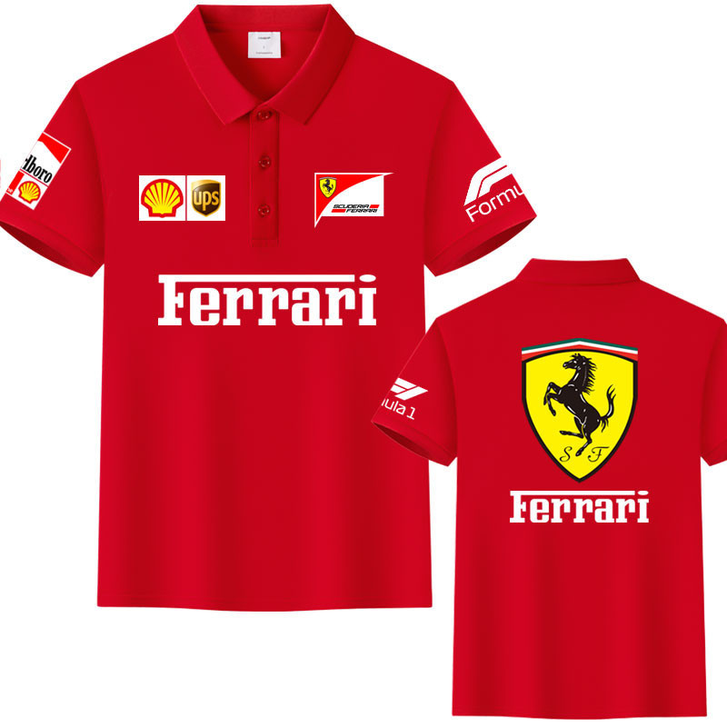 Unisex loose-fitting breathable  Ferrari SF1000 F1 Formula Car Suit Customized Summer Ice Silk Cotto
